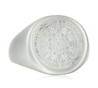 KUTCEK Bague boussole vintage punk en acier titane pour homme - Style viking unique - Bague en acier inoxydable - Bijou Hip Hop, 8
