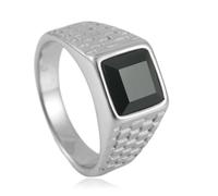KUTCEK Bague carrée vintage en acier titane pour homme - Bijoux punk gothique avec pierres colorées - Cadeau unisexe, 13