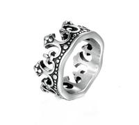 KUTCEK Bague couronne en acier titane style punk vintage pour homme Pierres multicolores Bijoux tendance Cadeau pour homme, 13