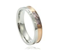 KUTCEK Bague de fiançailles en acier titane pour couple - Lettre punk vintage gravée Bijoux pour homme et femme Alliances Cadeau, 6