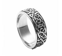 KUTCEK Bague en acier inoxydable avec motif nœud viking pour homme - Bague en acier inoxydable style nordique vintage avec bijou complexe, 7