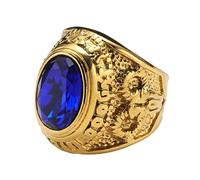KUTCEK Bague en acier inoxydable avec tête de mort et chèvre pour homme - Bijou punk gothique en acier inoxydable avec pierre œil - Accessoire de mode tendance, 9, Acier titane