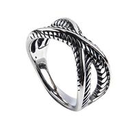 KUTCEK Bague en acier titane avec croix pour homme - Cadeau gothique punk pour motards et fans de rock Unisexe Vintage Appeal, 11, Acier titane