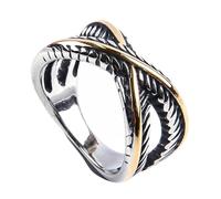 KUTCEK Bague en acier titane avec croix pour homme - Cadeau gothique punk pour motards et fans de rock Unisexe Vintage Appeal, 12, Acier titane
