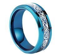 KUTCEK Bague en acier titane avec motif dragon pour homme - Cadeau symbolique, 6, Acier titane