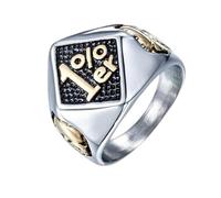 KUTCEK Bague en acier titane punk avec croix pour homme - Bijou de style gothique motard, Hip Hop Rock Cadeau pour homme et femme, 7, Acier titane