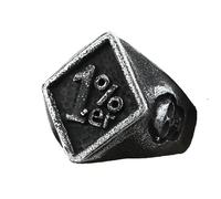 KUTCEK Bague en acier titane punk avec croix pour homme - Bijou de style gothique motard, Hip Hop Rock Cadeau pour homme et femme, 9, Acier titane