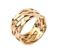 KUTCEK Bague en acier titane tricoté Viking - Style nordique rétro en acier inoxydable Punk Hip Hop Rock Unisexe Bijoux Cadeau, 8, Acier titane