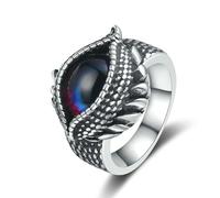 KUTCEK Bague gothique contre le mauvais œil pour homme - Bijou vintage Hip Hop en acier titane punk viking, talisman unisexe, 9, Acier titane