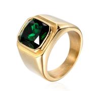 KUTCEK Bague Homme Gothique Acier Titane - Bijoux Punk avec Multi-Pierres Gemmes Vintage Biker Mariage Cadeau pour Homme, 9