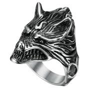 KUTCEK Bague lumineuse vintage en acier titane avec boussole pour homme Style Hip Hop Cadeau, 8, Acier inoxydable