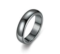 KUTCEK Bague magnétique en acier titane avec pierre noire géométrique en forme de diamant unisexe, 13, Acier titane