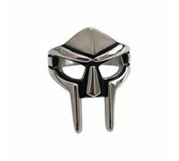 KUTCEK Bague masque de pharaon en acier inoxydable moulé finition polie mythologie égyptienne bijoux cadeau pour homme, 10, Acier titane