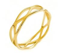 KUTCEK Bague minimaliste croisée en acier titane empilable géométrique moderne bijoux cadeau pour femme, 9, Acier titane