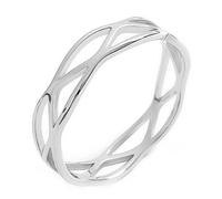 KUTCEK Bague minimaliste croisée en acier titane empilable géométrique moderne bijoux cadeau pour femme, 8, Acier titane