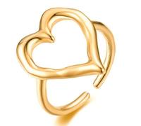 KUTCEK Bague ouverte pour homme et femme en acier titane Hip Hop empilable minimaliste réglable bijoux cadeau, Adjustable, Acier titane