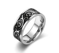 KUTCEK Bague pour homme en acier inoxydable moderne minimaliste avec finition polie, 10, Acier titane