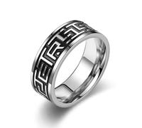 KUTCEK Bague pour homme en acier inoxydable moderne minimaliste avec finition polie, 10, Acier titane