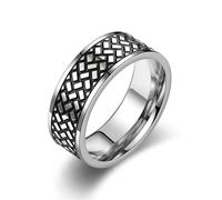 KUTCEK Bague pour homme en acier inoxydable moderne minimaliste avec finition polie, 11, Acier titane
