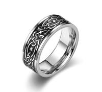 KUTCEK Bague pour homme en acier inoxydable moderne minimaliste avec finition polie, 13, Acier titane