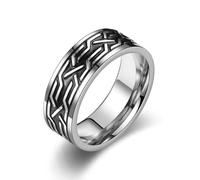 KUTCEK Bague pour homme en acier inoxydable moderne minimaliste avec finition polie, 7, Acier titane