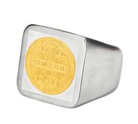 KUTCEK Bague Punk Gothique en Acier Titane Croix Bague Homme Femme Biker Bijoux Vintage CSPB Unisexe Rock Cadeau, 13, Acier titane