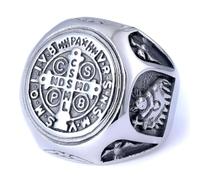 KUTCEK Bague Punk Gothique en Acier Titane Croix Bague Homme Femme Hip Hop Biker Bijoux CSPB Unisexe Rock Cadeau, 9, Acier titane