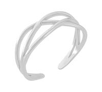KUTCEK Bague réglable en acier titane à extrémité ouverte minimaliste empilable pour couple - Design moderne - Cadeau pour homme et femme, Acier titane