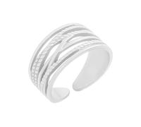 KUTCEK Bague réglable en acier titane à extrémité ouverte minimaliste empilable pour couple - Design moderne - Cadeau pour homme et femme, Acier titane