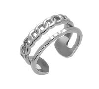 KUTCEK Bague réglable en acier titane à extrémité ouverte minimaliste empilable pour couple - Design moderne - Cadeau pour homme et femme, Acier titane
