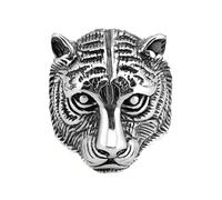 KUTCEK Bague tendance en acier titane pour homme Motif tête de tigre Punk Hip Hop Gothique Biker Cadeau Noir Durable, 12, Acier titane