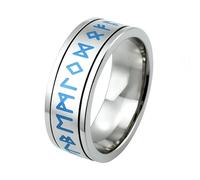 KUTCEK Bague viking rotative Mythologie nordique nordique en acier inoxydable pour homme Viking Patriotique Cadeau pour mari petit ami, 11, Acier titane