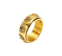 KUTCEK Bague Viking Rune Rotatable Noeud Celtique Titane Acier Homme - Vintage Punk Hip Hop Nordic Bijoux Cadeau pour Homme, 11, Acier titane