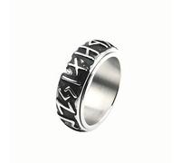 KUTCEK Bague Viking Rune Rotative en Acier Titane Style Nordique Homme Scandinave Vintage Bijoux Cadeau, 13, Acier titane