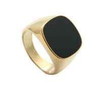 KUTCEK Bague vintage carrée en acier titane et résine - Tendance gothique et géométrique Y2K pour homme - Bague en gel rétro unisexe, 11