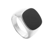 KUTCEK Bague vintage carrée en acier titane et résine - Tendance gothique et géométrique Y2K pour homme - Bague en gel rétro unisexe, 11