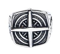 KUTCEK Bague vintage en acier hypoallergénique avec boussole et boussole pour homme - Cadeau rétro gothique unisexe, 9, Acier titane