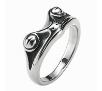 KUTCEK Bague vintage en acier titane avec motif grenouille Prince - Unisexe Gothique Punk Bijoux Cadeau Rétro Grenouille Bague, 10, Acier titane