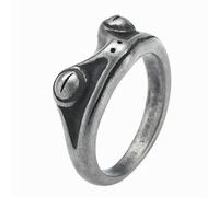 KUTCEK Bague vintage en acier titane avec motif grenouille Prince - Unisexe Gothique Punk Bijoux Cadeau Rétro Grenouille Bague, 7, Acier titane