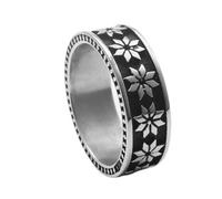 KUTCEK Bague vintage tendance en acier inoxydable avec petite marguerite Style punk Unisexe Bague tendance pour homme et femme, 11