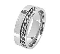 KUTCEK Chaîne viking rotative en acier inoxydable avec nœud nordique réglable - Cadeau pour mari, petit ami, 10, Acier titane