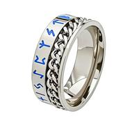 KUTCEK Chaîne viking rotative en acier inoxydable avec nœud nordique réglable - Cadeau pour mari, petit ami, 10, Acier titane