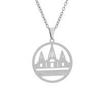 KUTCEK Collier avec pendentif Yezidi Lariş en acier inoxydable - Patrimoine culturel - Cadeau pour couple - Symbole ethnique - Unisexe, 50 cm, Acier inoxydable