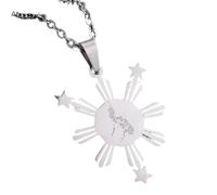 KUTCEK Collier minimaliste en acier titane avec pendentif carte des Philippines pour couples - Cadeau tendance pour homme et femme, Acier inoxydable