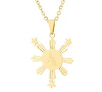 KUTCEK Collier minimaliste en acier titane avec pendentif carte des Philippines pour couples - Cadeau tendance pour homme et femme, Acier inoxydable