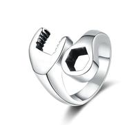 KUTCEK Ensemble de bagues empilables en acier titane industriel punk avec clé et vis pour homme - Bijoux Hip Hop Rocker Cadeau pour homme, 11, Acier titane