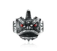 KUTCEK Lion Dance Bague en acier titane - Bijou traditionnel chinois Hip Hop pour homme, 8, Acier titane