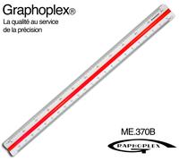 Graphoplex Kutch Règle 30cm Réduction Triangulaire - Échelles 1/20 à 1/125 - Outil Précision pour Architecture et Dessin Technique - Matériel Mesure Rigide, Multifonction - Lecture Facile