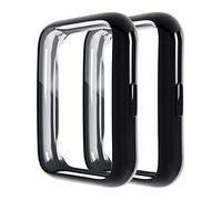 KUTEWEU 2 Pièces Smartwatch Coque pour Huawei Watch Fit2 Case, Silicone étui Housse Cover Transport, Étui Mince Portable Antichoc Etui pour Huawei Watch Fit 2 Active (Black)