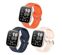 KUTEWEU Bracelet Compatible avec Amazfit Bip 6 (A2435) Watch Band, Silicone de Montres en Réglable de Remplacement Strap pour Amazfit Bip 6 Smartwatch Accessoires (Orange+Bleu+Rose)